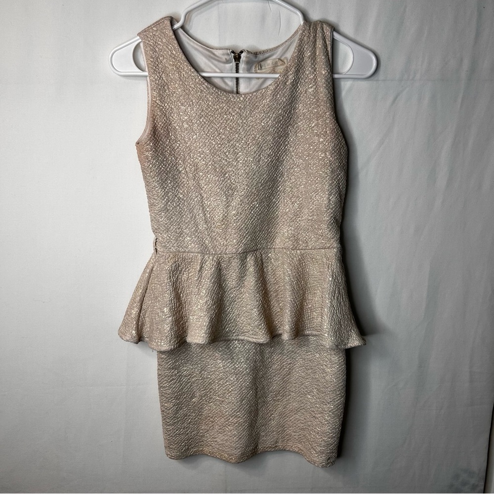 Btween Girl’s Cream Peplum Sheath Dress Cocktail Size 12